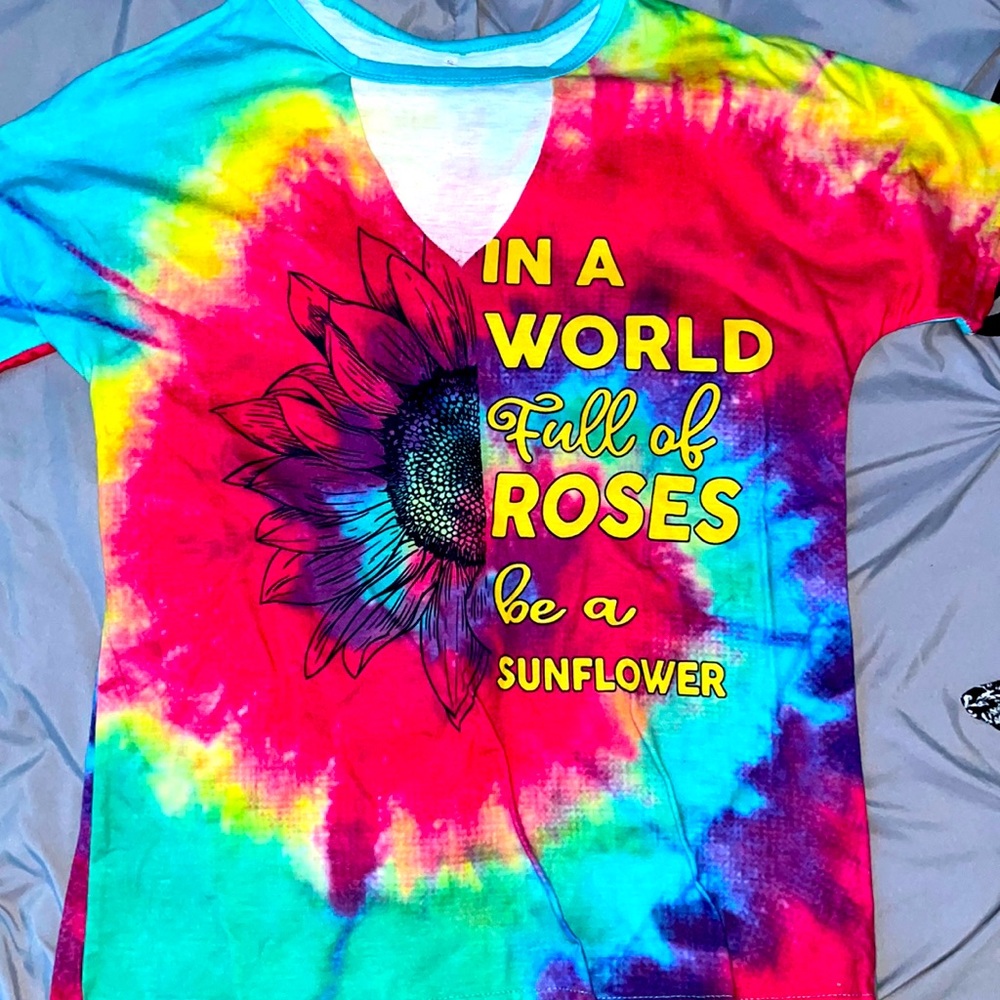 sunflower tie dye T-shirt